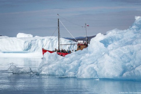 Croisière au milieu des icebergs près du fjord Qooroq à Narsarsuaq au Groenland